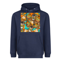 Navy autumn cupcakes seamless pattern Heavyweight Hoodie - BundleAndBundleShop