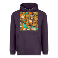 Plum autumn cupcakes seamless pattern Heavyweight Hoodie - BundleAndBundleShop