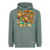 Sage autumn cupcakes seamless pattern Heavyweight Hoodie - BundleAndBundleShop