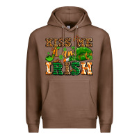 Chestnut kiss me i am irish  with lips and shamrocks Premium Hoodie - AdoDesignShop