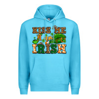 Kiss Me I Am Irish  With Lips And Shamrocks Premium Hoodie | Teevron