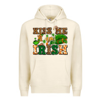 Tofu kiss me i am irish  with lips and shamrocks Premium Hoodie - AdoDesignShop