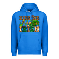 True Royal kiss me i am irish  with lips and shamrocks Premium Hoodie - AdoDesignShop