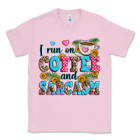 Bubblegum Pink i run on coffee and sarcasm Classic Tee - Zillion Design Studio