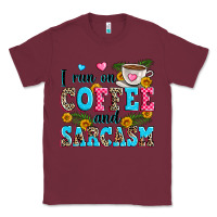 Burgundy i run on coffee and sarcasm Classic Tee - Zillion Design Studio