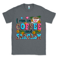 Charcoal Heather i run on coffee and sarcasm Classic Tee - Zillion Design Studio