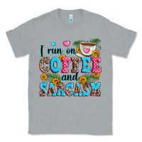 Heather Grey i run on coffee and sarcasm Classic Tee - Zillion Design Studio