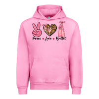 Fuchsia Pink peace love ballet Urban Hoodie - NancyCooperArtShop