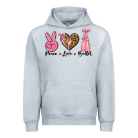 Heather Grey peace love ballet Urban Hoodie - NancyCooperArtShop