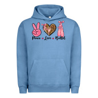 Pigment Pebble Blue peace love ballet Urban Hoodie - NancyCooperArtShop