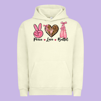 Peace Love Ballet Urban Hoodie Designed By Nancycooperartshop