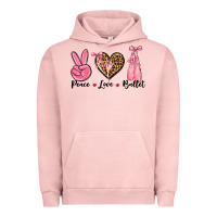 Pigment Salmon peace love ballet Urban Hoodie - NancyCooperArtShop
