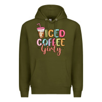 Army Green iced coffee girly Premium Hoodie - MaliasSmallBusiness