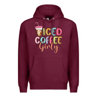 Burgundy iced coffee girly Premium Hoodie - MaliasSmallBusiness