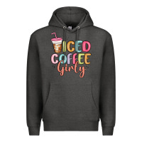 Charcoal Heather iced coffee girly Premium Hoodie - MaliasSmallBusiness