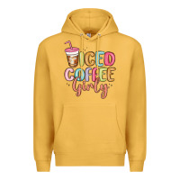Mustard iced coffee girly Premium Hoodie - MaliasSmallBusiness