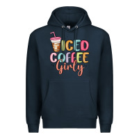 Navy iced coffee girly Premium Hoodie - MaliasSmallBusiness