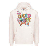 Pale Pink iced coffee girly Premium Hoodie - MaliasSmallBusiness