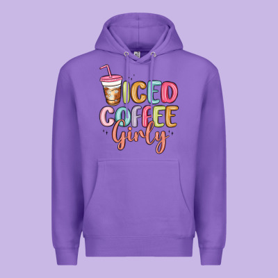Iced Coffee Girly Premium Hoodie Designed By Maliassmallbusiness