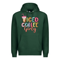 Sports Green iced coffee girly Premium Hoodie - MaliasSmallBusiness