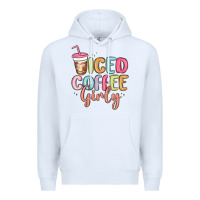 White iced coffee girly Premium Hoodie - MaliasSmallBusiness