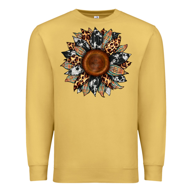Cowhide Leopard Aztec Sunflower Premium Sweatshirt by Artiststas | Teevron