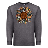 Charcoal Heather cowhide leopard aztec sunflower Premium Sweatshirt - Artiststas