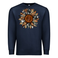 Navy cowhide leopard aztec sunflower Premium Sweatshirt - Artiststas