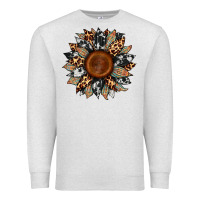 Oatmeal Heather cowhide leopard aztec sunflower Premium Sweatshirt - Artiststas