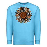 Ocean Blue cowhide leopard aztec sunflower Premium Sweatshirt - Artiststas