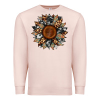 Pale Pink cowhide leopard aztec sunflower Premium Sweatshirt - Artiststas
