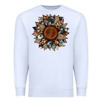 White cowhide leopard aztec sunflower Premium Sweatshirt - Artiststas