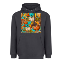 Fall Pumpkin Seamless Pattern Heavyweight Hoodie | Teevron