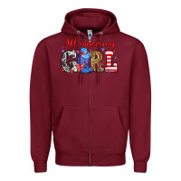 Burgundy All American girl Zipper Hoodie - Neo Western
