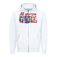 White All American girl Zipper Hoodie - Neo Western
