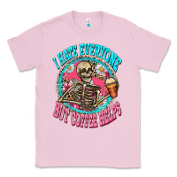 Bubblegum Pink i hate everyone but coffee helps Classic Tee - Zillion Design Studio