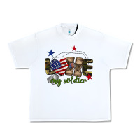 White Love My Soldier Urban Heavy Tee - BarkalooDesign