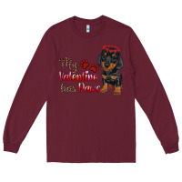 Burgundy my valentine has paws Long Sleeve Tee - RanaPortraitStore