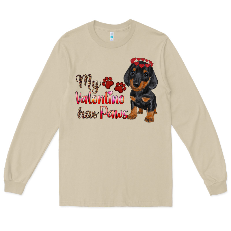 My Valentine Has Paws Long Sleeve Tee by RanaPortraitStore | Teevron