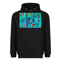 Black Turtle Seashells Starfish Heavyweight Hoodie - Artiststas