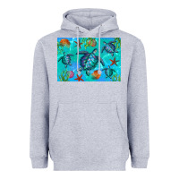 Heather Grey Turtle Seashells Starfish Heavyweight Hoodie - Artiststas