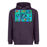 Plum Turtle Seashells Starfish Heavyweight Hoodie - Artiststas