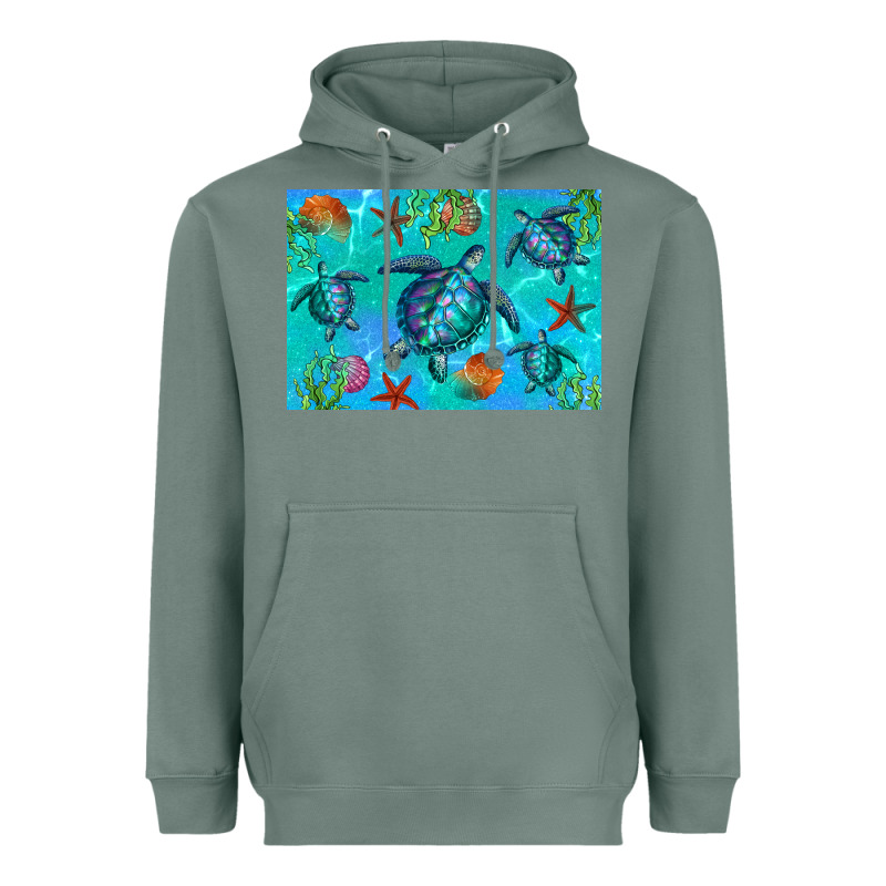 Turtle Seashells Starfish Heavyweight Hoodie by Artiststas | Teevron