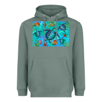 Sage Turtle Seashells Starfish Heavyweight Hoodie - Artiststas