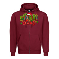 Burgundy Christmas gimmie claus Zipper Hoodie - FaDigitalArtStudio