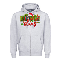Heather Grey Christmas gimmie claus Zipper Hoodie - FaDigitalArtStudio