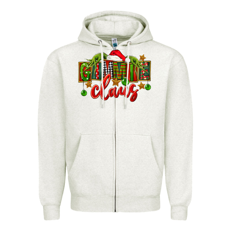 Christmas Gimmie Claus Zipper Hoodie by FaDigitalArtStudio | Teevron