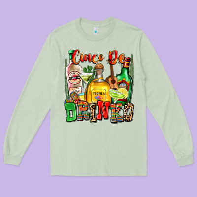 Cinco De Drinko Long Sleeve Tee Designed By Zillion Design Studio