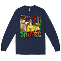 Navy cinco de drinko Long Sleeve Tee - Zillion Design Studio
