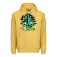 Antique Gold Libra Zodiac Sign Sunflower Leopard Serape Premium Hoodie - RanaPortraitStore